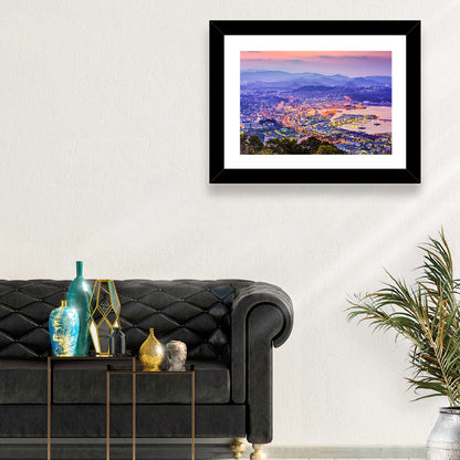 Sasebo Downtown Twilight Harbor Wall Art