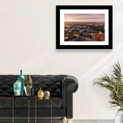 Red Tiled Rooftops at Golden Hour Wall Art
