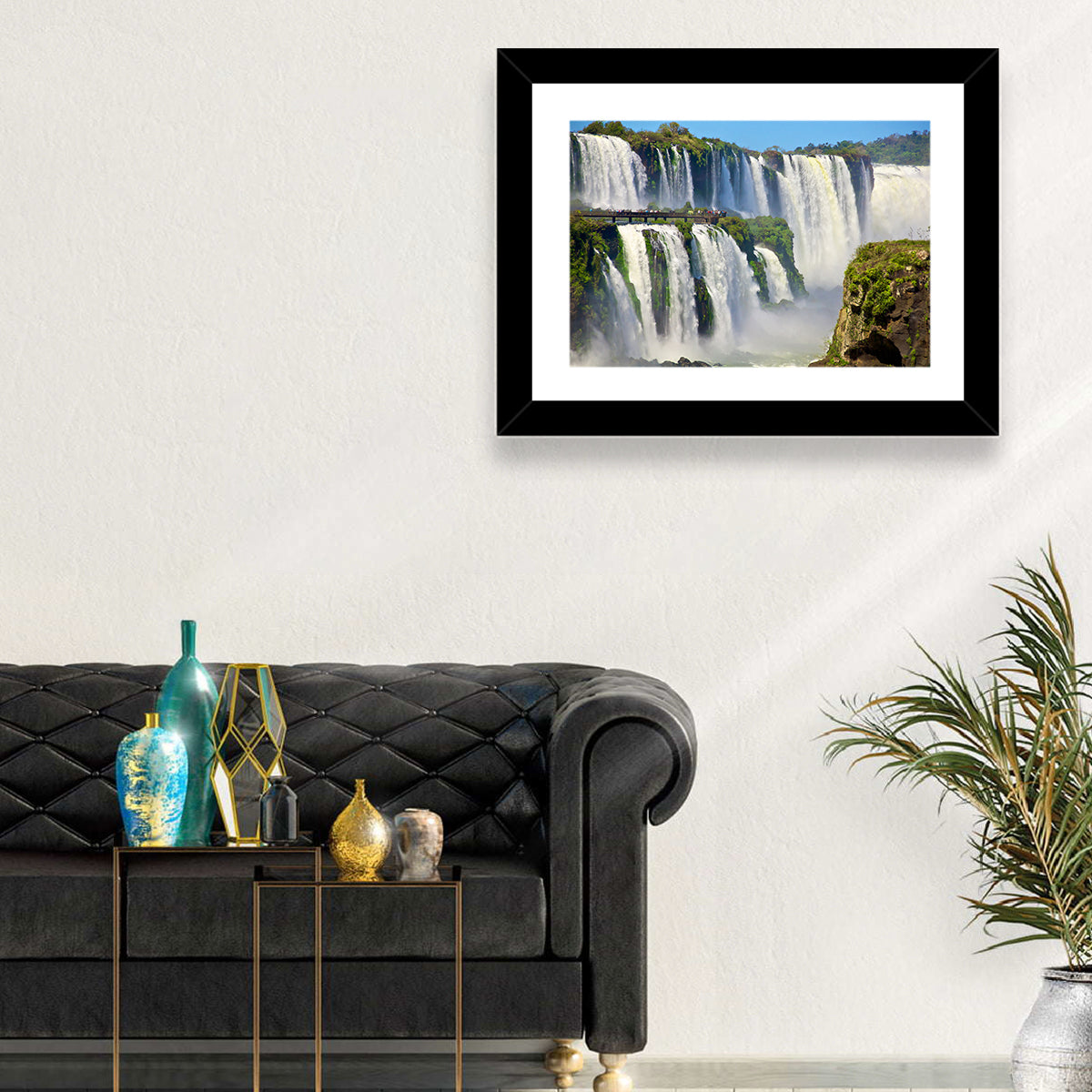 Iguazu Falls Observation Walkway Wall Art in a room, landscape