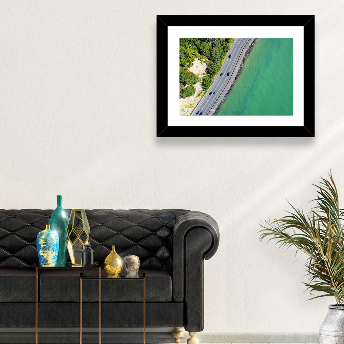 Auckland Coastal Highway Aerial View Wall Art