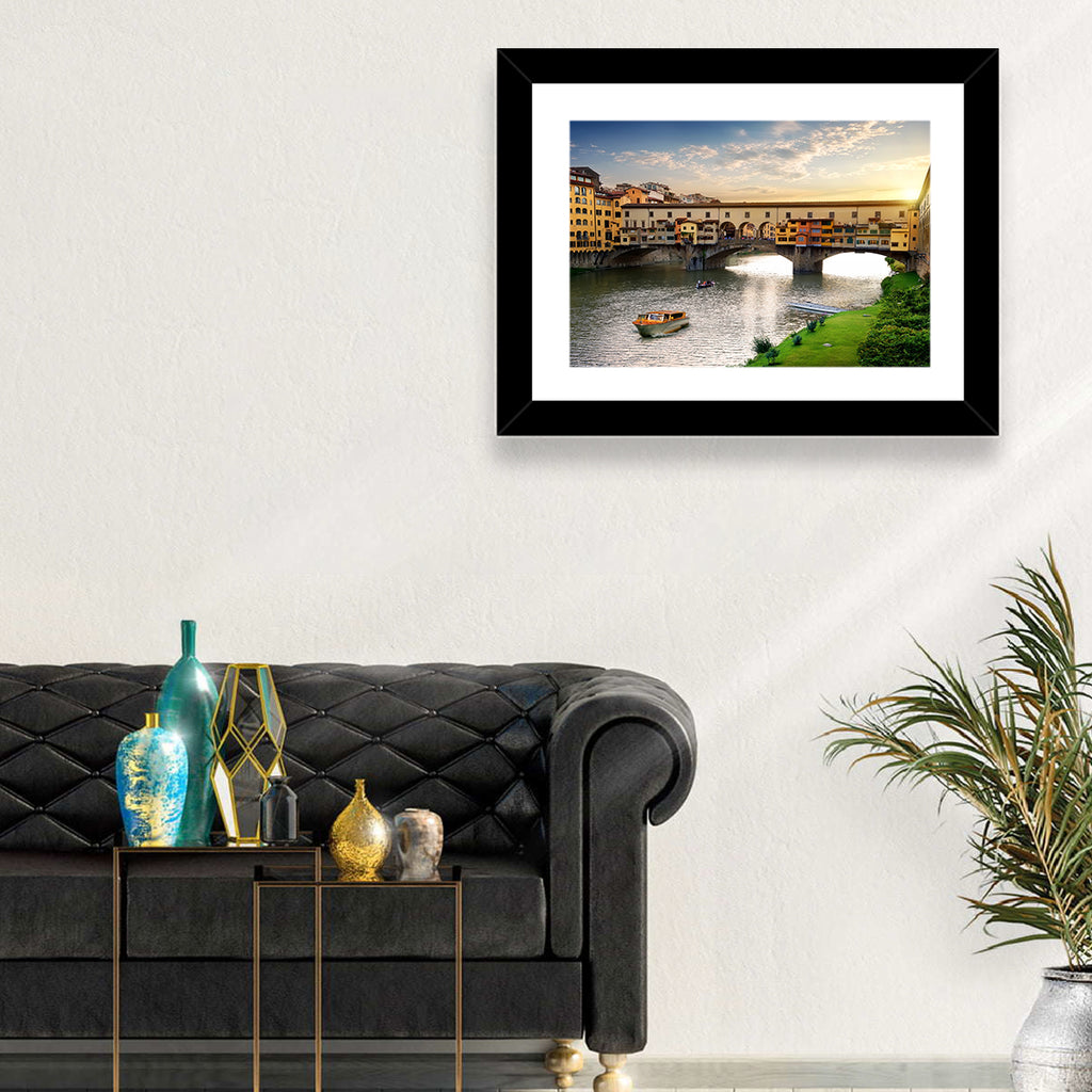 Ponte Vecchio at Golden Hour Wall Art