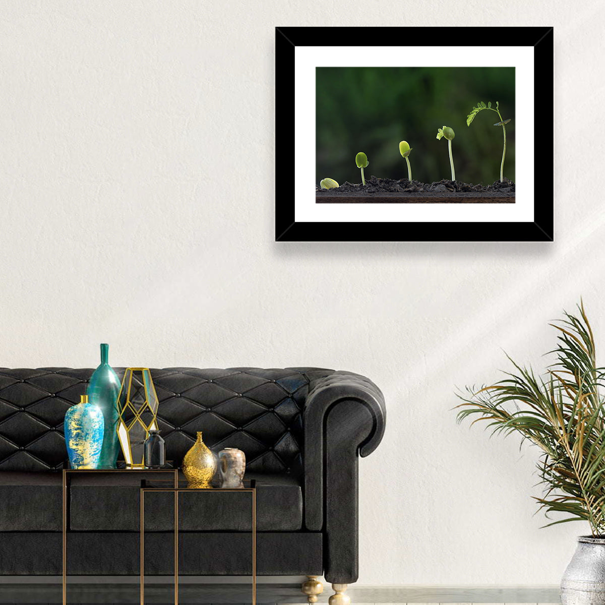 Five-stage Plant Growth Wall Art in a room, landscape
