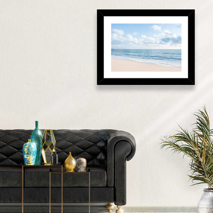 Minimalist Sandy Beach and Gentle Waves Wall Art