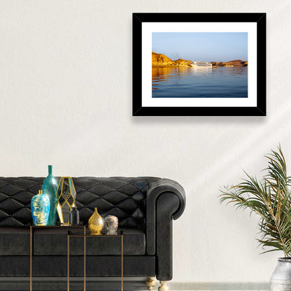 Lake Nasser Cruise Ship at Golden Hour Wall Art