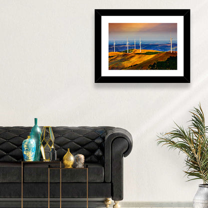 Golden Hour Wind Turbines Wall Art