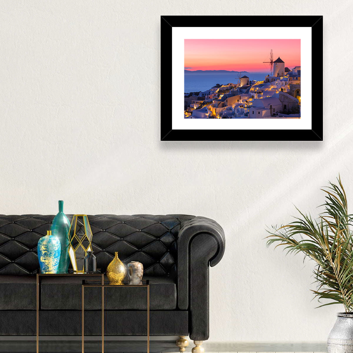 Oia Windmills at Dusk Wall Art
