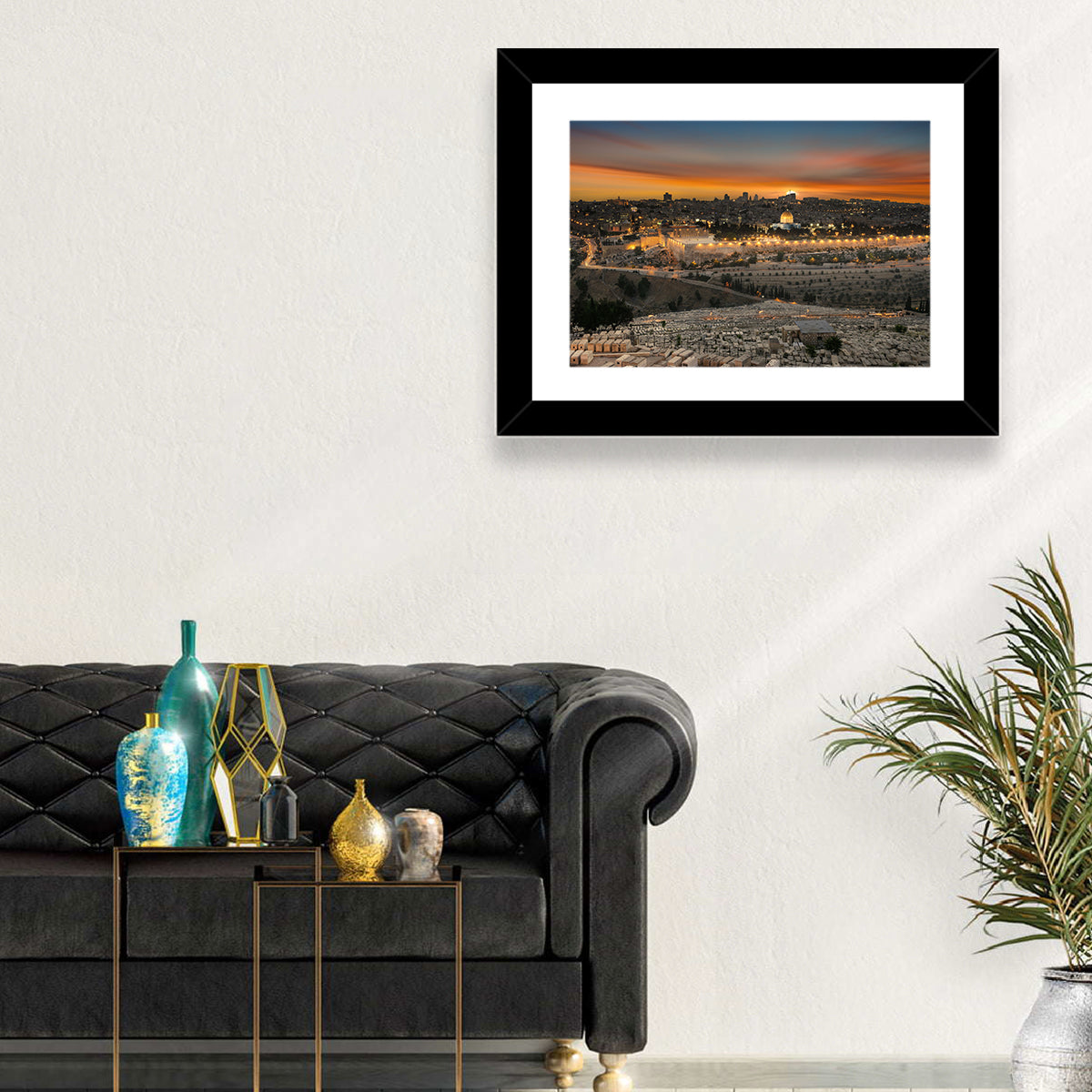 Jerusalem Sunset Over Temple Mount Wall Art
