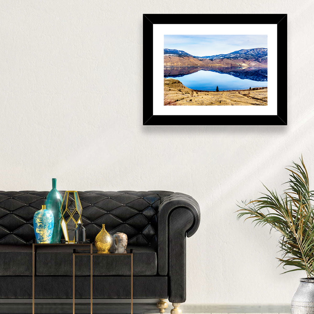 Kamloops Lake Sunset with Snow Capped Peaks Wall Art