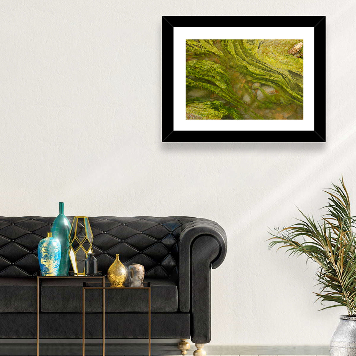 Macro Algae Stream Wall Art in a room, landscape