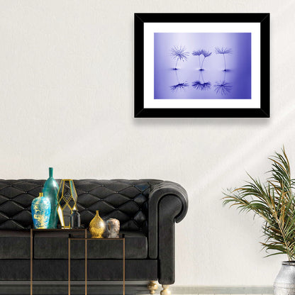 Blue Dandelion Seeds with Reflections Wall Art