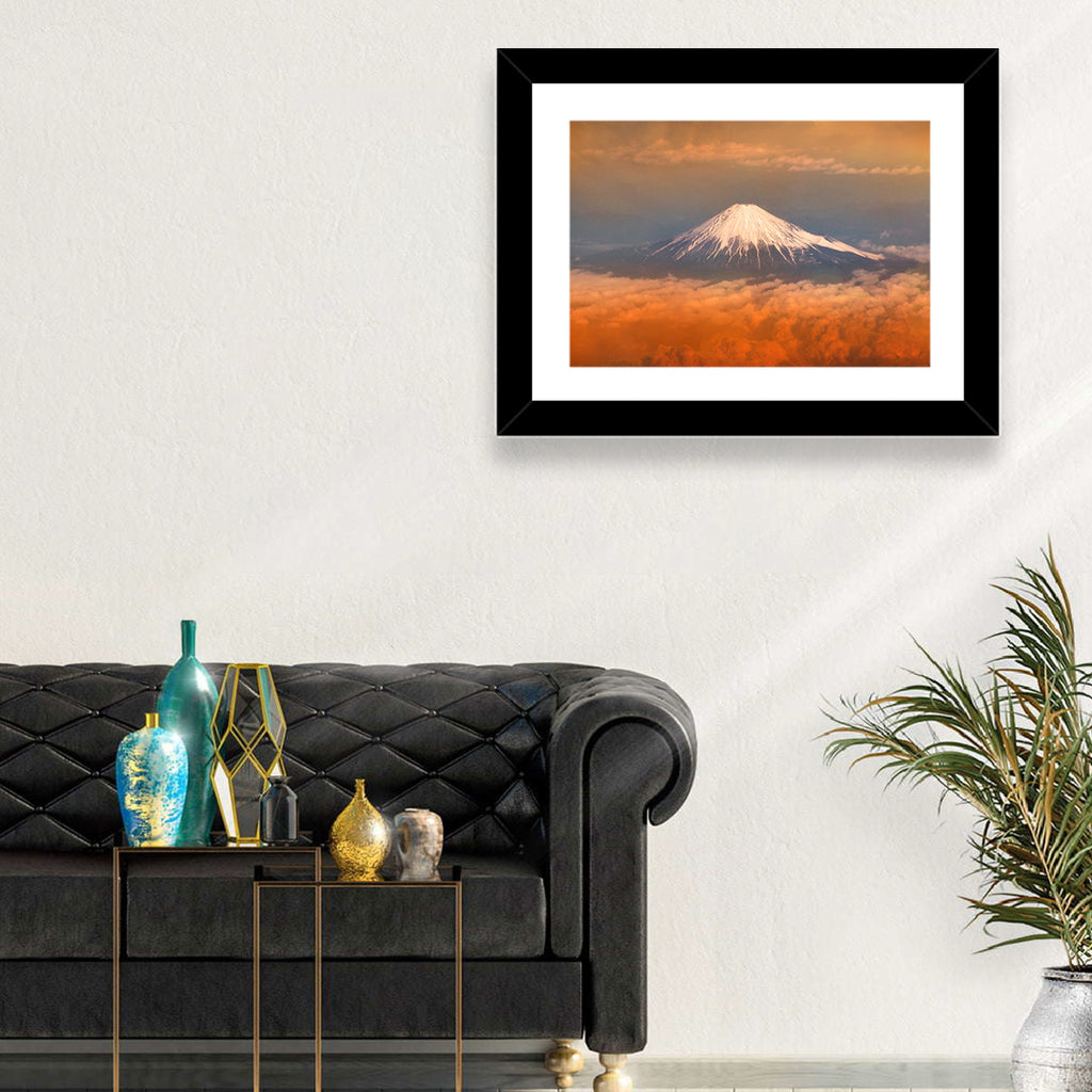 Snow-capped Mount Fuji at Sunset Wall Art