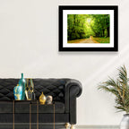 Sunlit Forest Pathway Wall Art