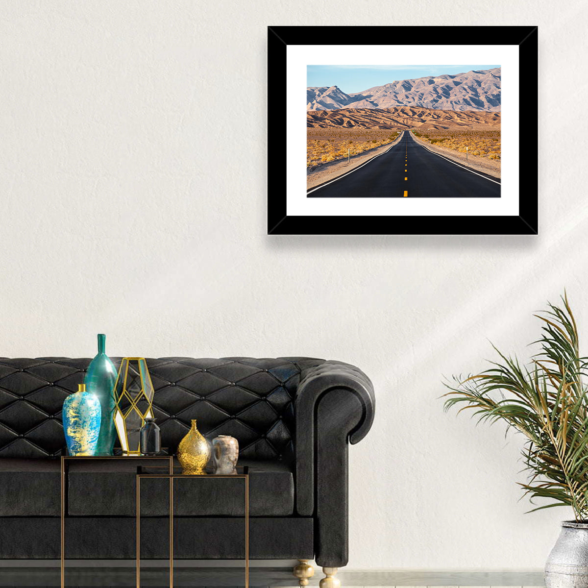 Death Valley Desert Road Wall Art in a room, landscape
