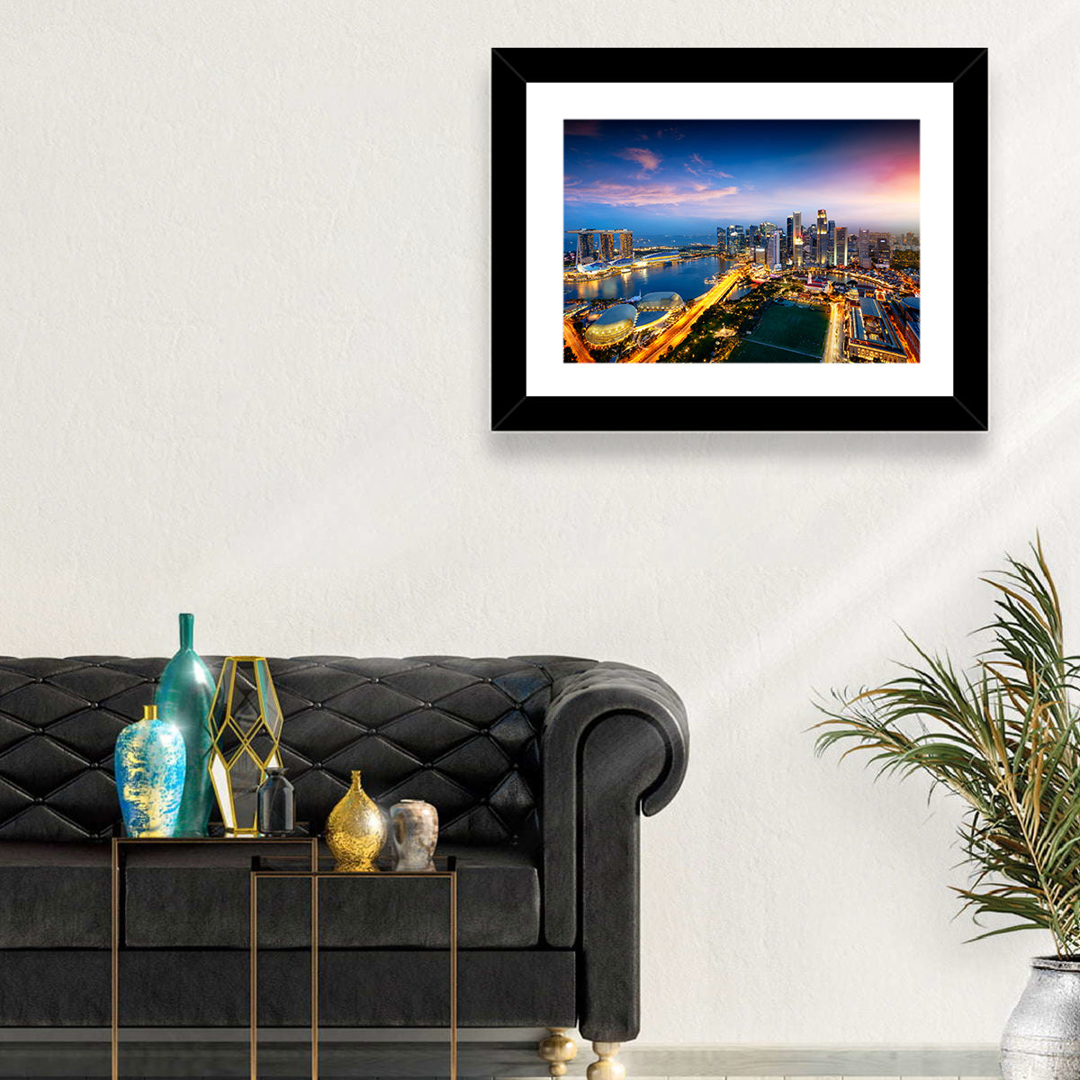 Marina Bay Twilight Singapore Wall Art in a room, landscape