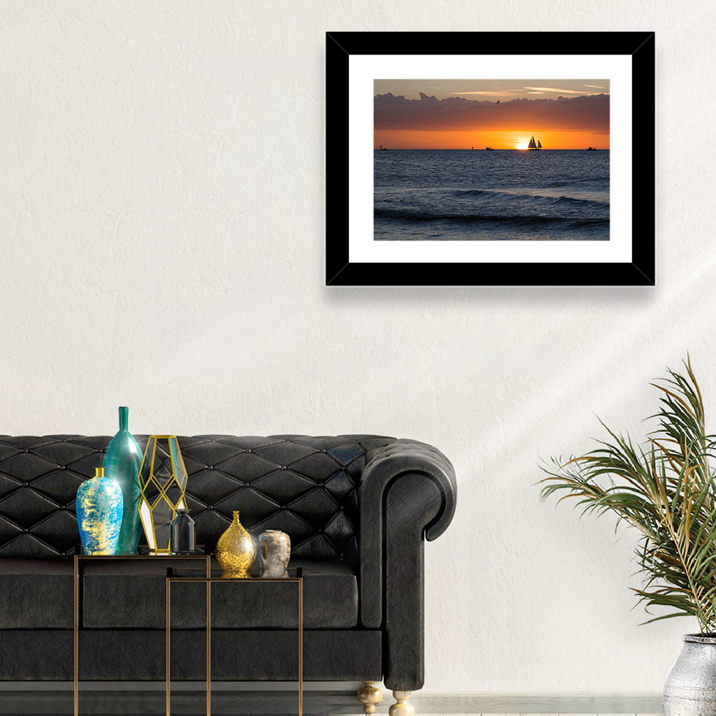 Florida Sailboat Sunset Wall Art