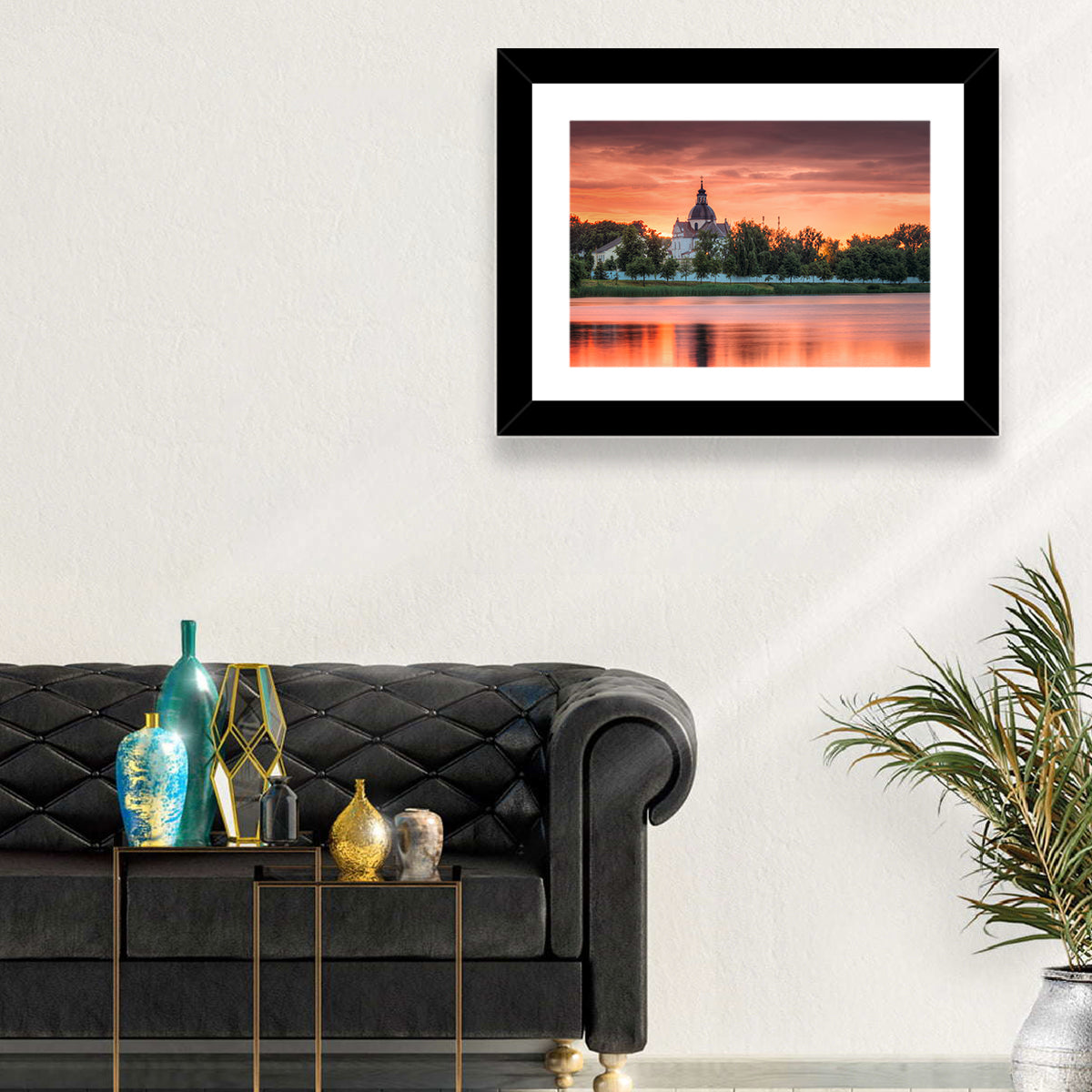 Corpus Christi Church Sunset Reflection Wall Art