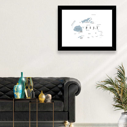 Fiji Islands Political Map Wall Art