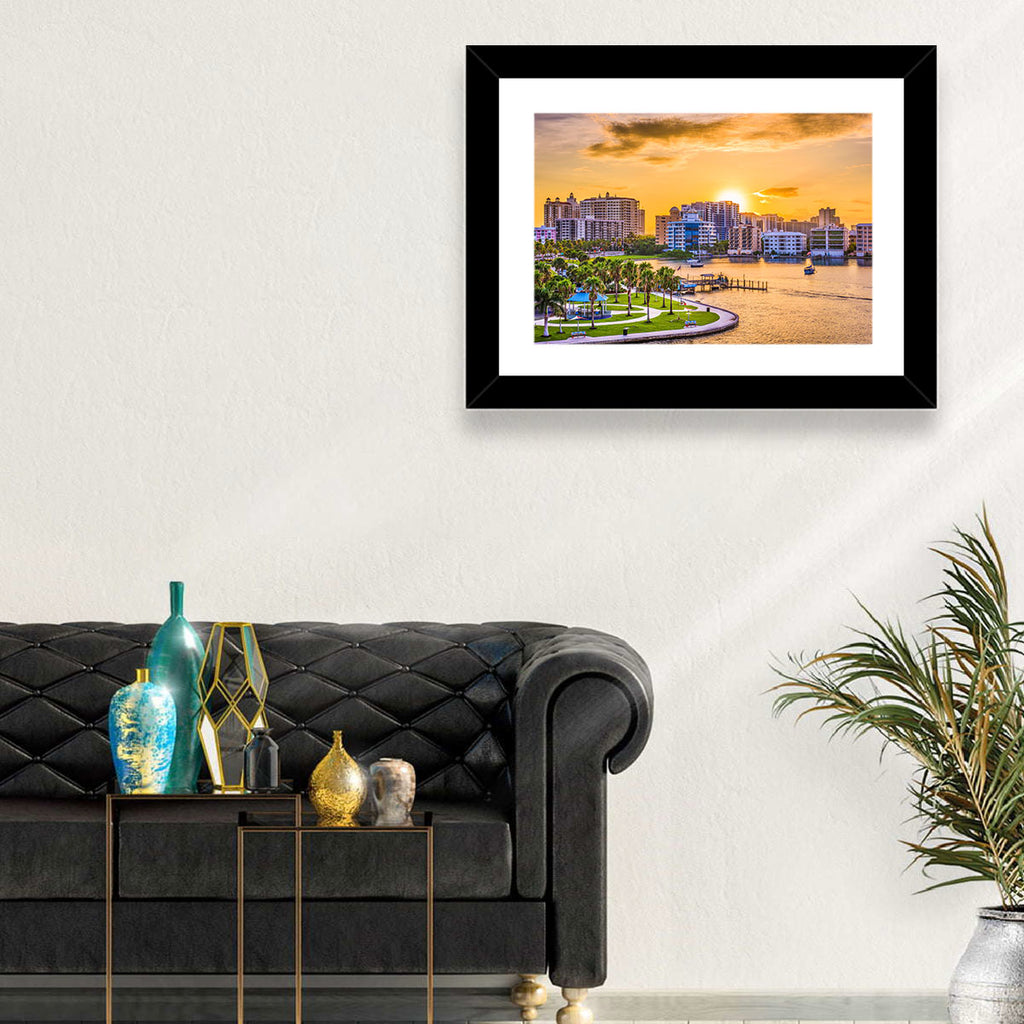 Sarasota Bayfront Sunset Skyline Wall Art
