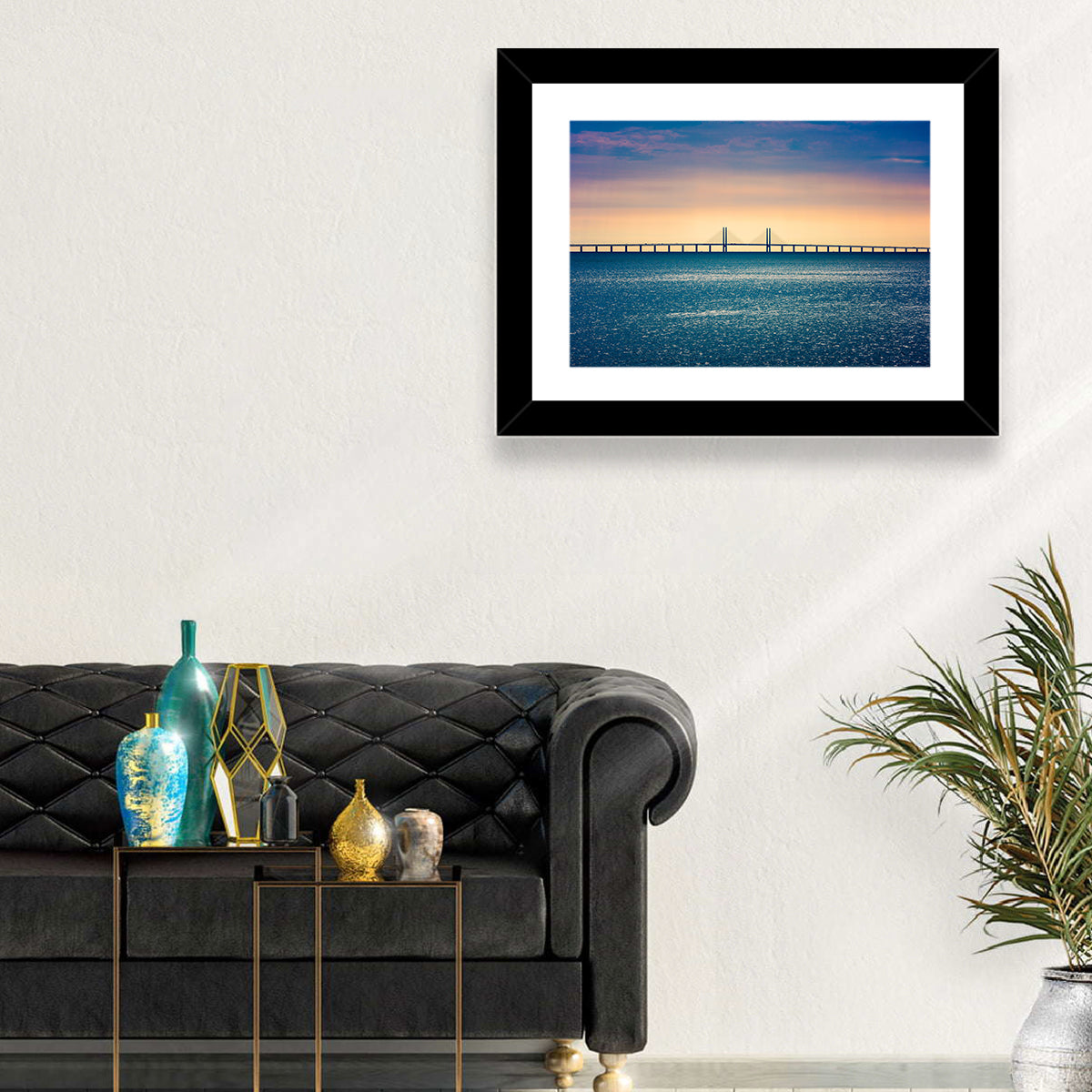 Øresund Bridge at Sunset Wall Art
