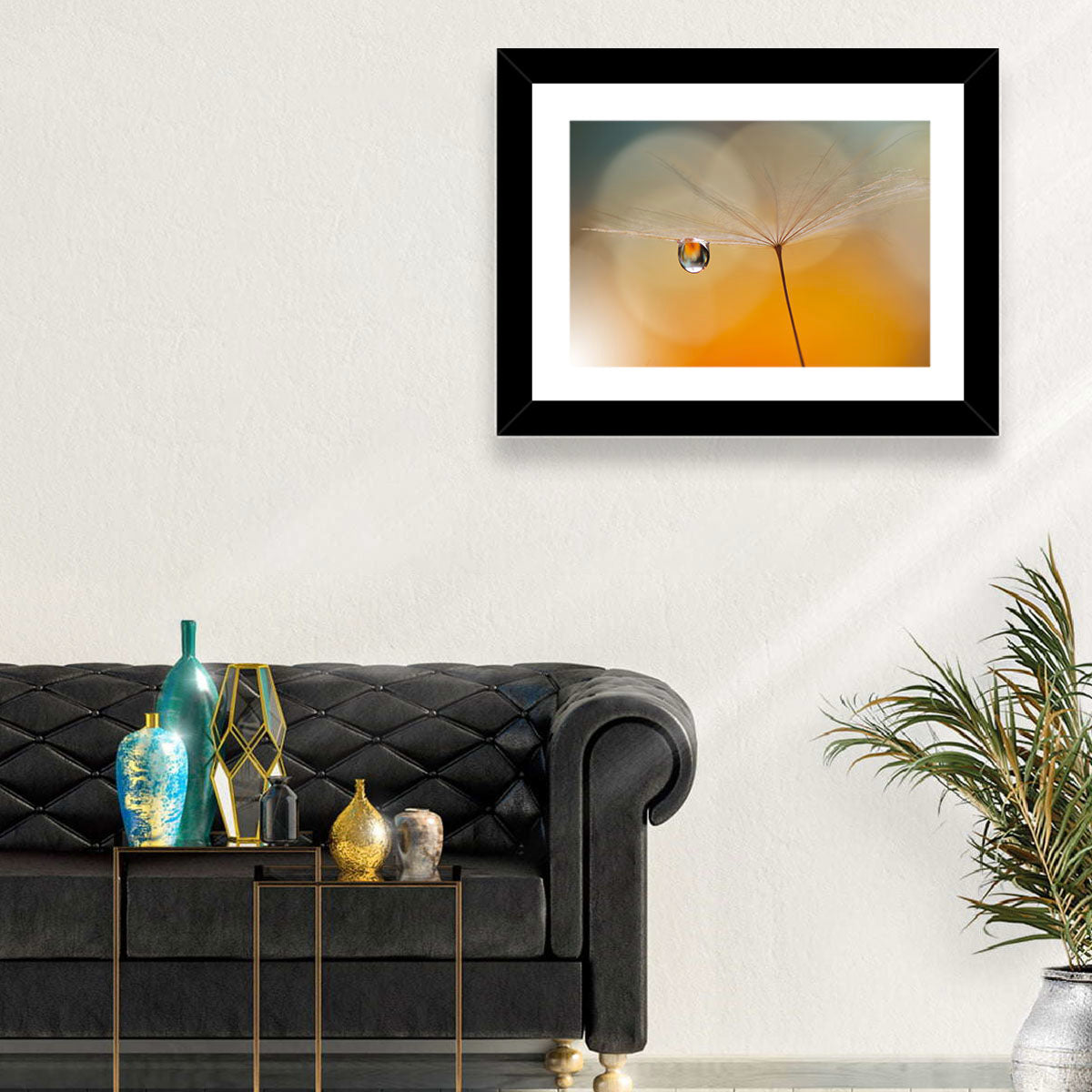 Dandelion Seed with Droplet Wall Art