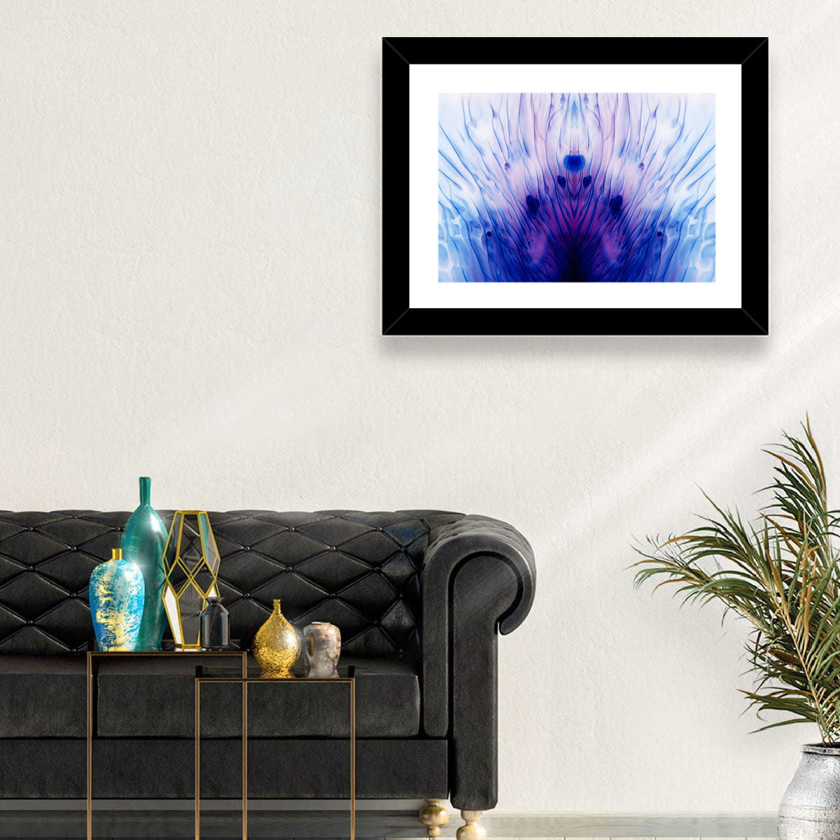 Mirrored Ink Splotch Abstract Wall Art