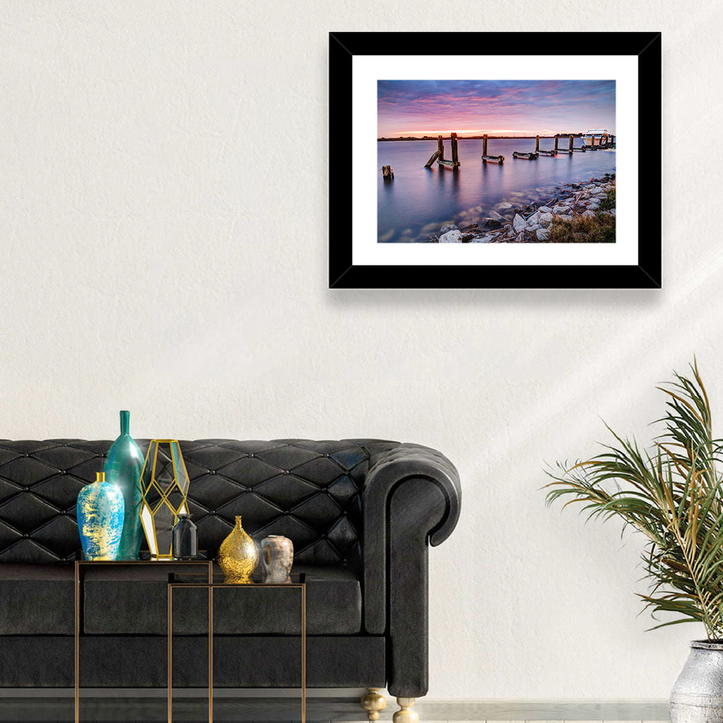Bayou Lafourche Dock Sunrise Wall Art