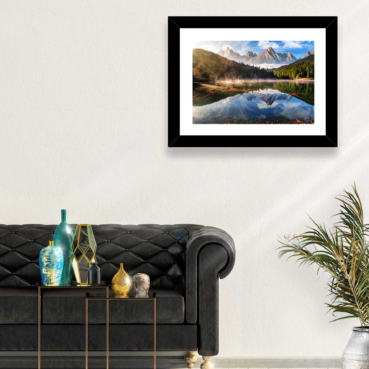 Morning Mist Mountain Lake Wall Art