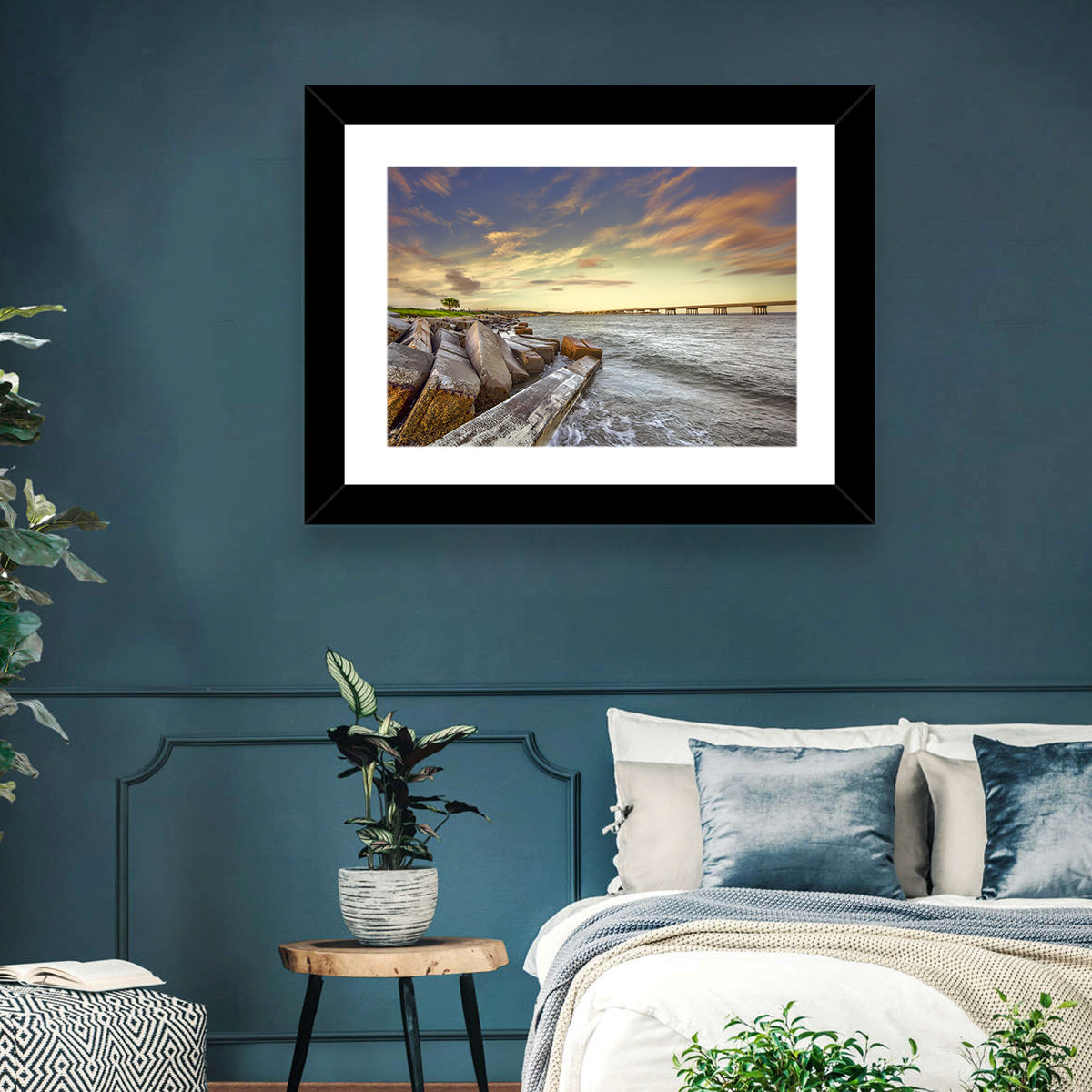 Nassau County Causeway at Sunset Wall Art in a room, landscape