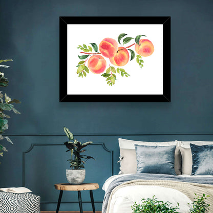 Watercolor Peach Branch Wall Art