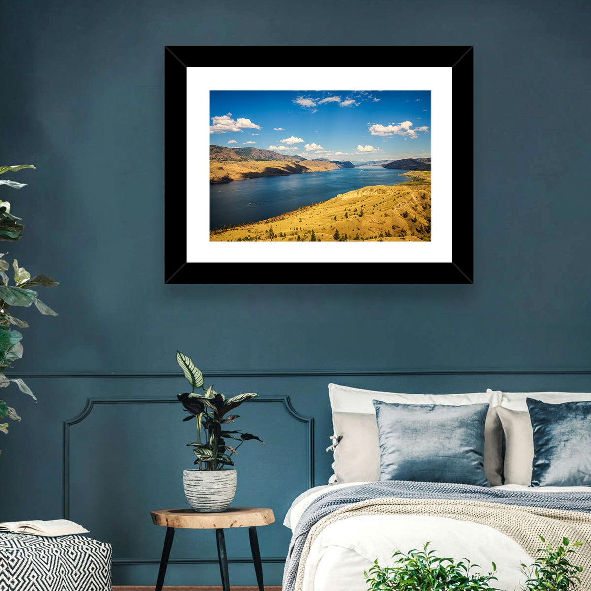 Kamloops Lake Shoreline View Wall Art in a room, landscape