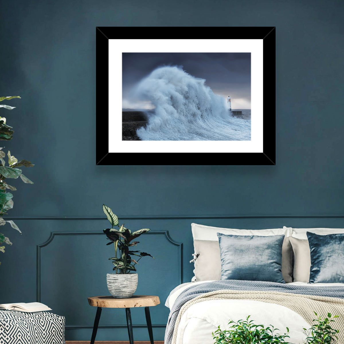 Lighthouse in a Sea Storm Wall Art