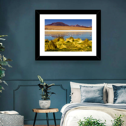 Flamingos on Salt Lake Wall Art