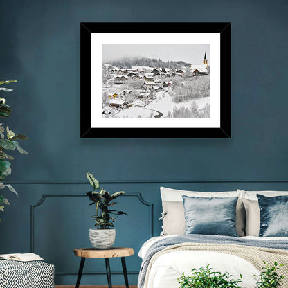 Oberstaufen Winter Village Wall Art