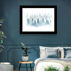 Watercolor Foggy Forest Wall Art