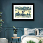 Three Vintage Windmills Wall Art