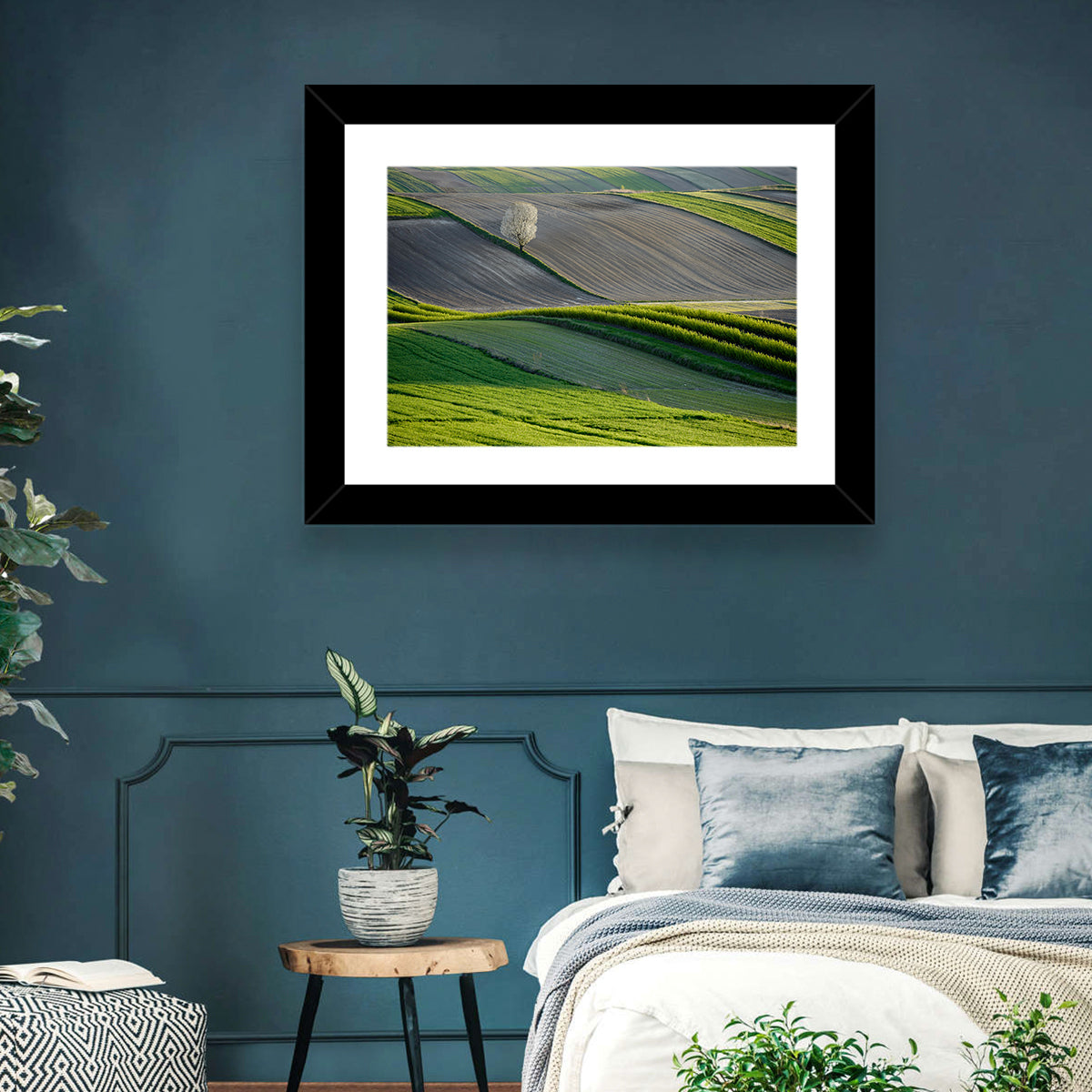 Springtime Polish Fields Wall Art in a room, landscape