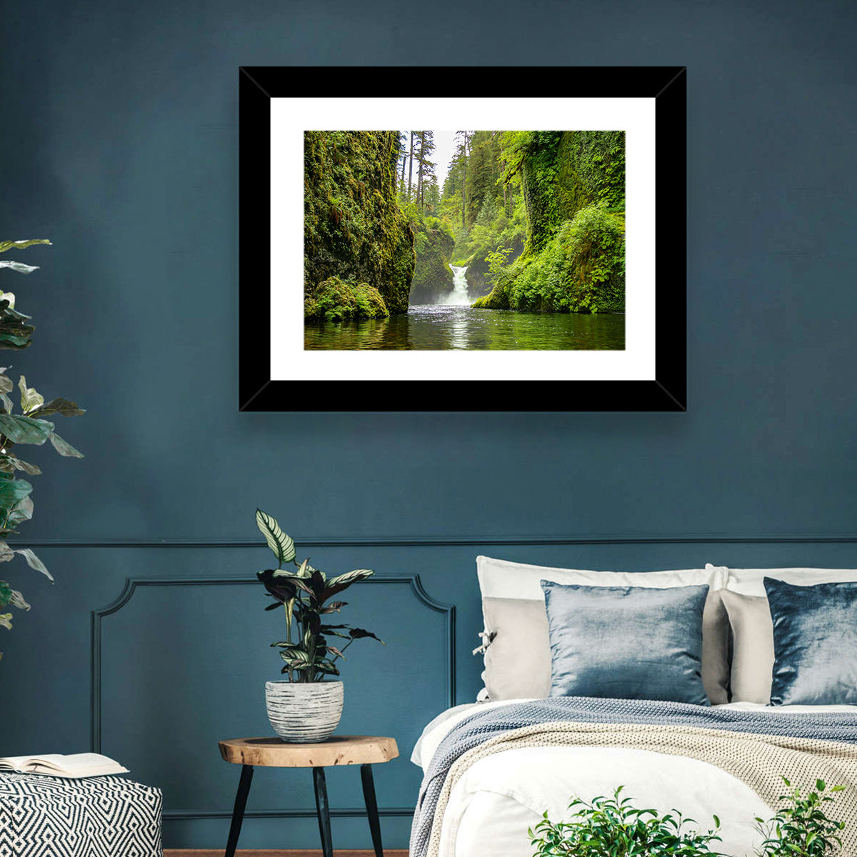 Punch Bowl Falls, Cascade Locks Wall Art in a room, landscape