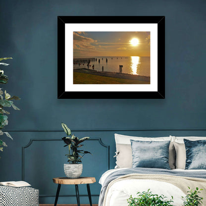 Lake Okeechobee Sunset Pier Wall Art