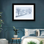 Misty Winter S-curve Road Wall Art