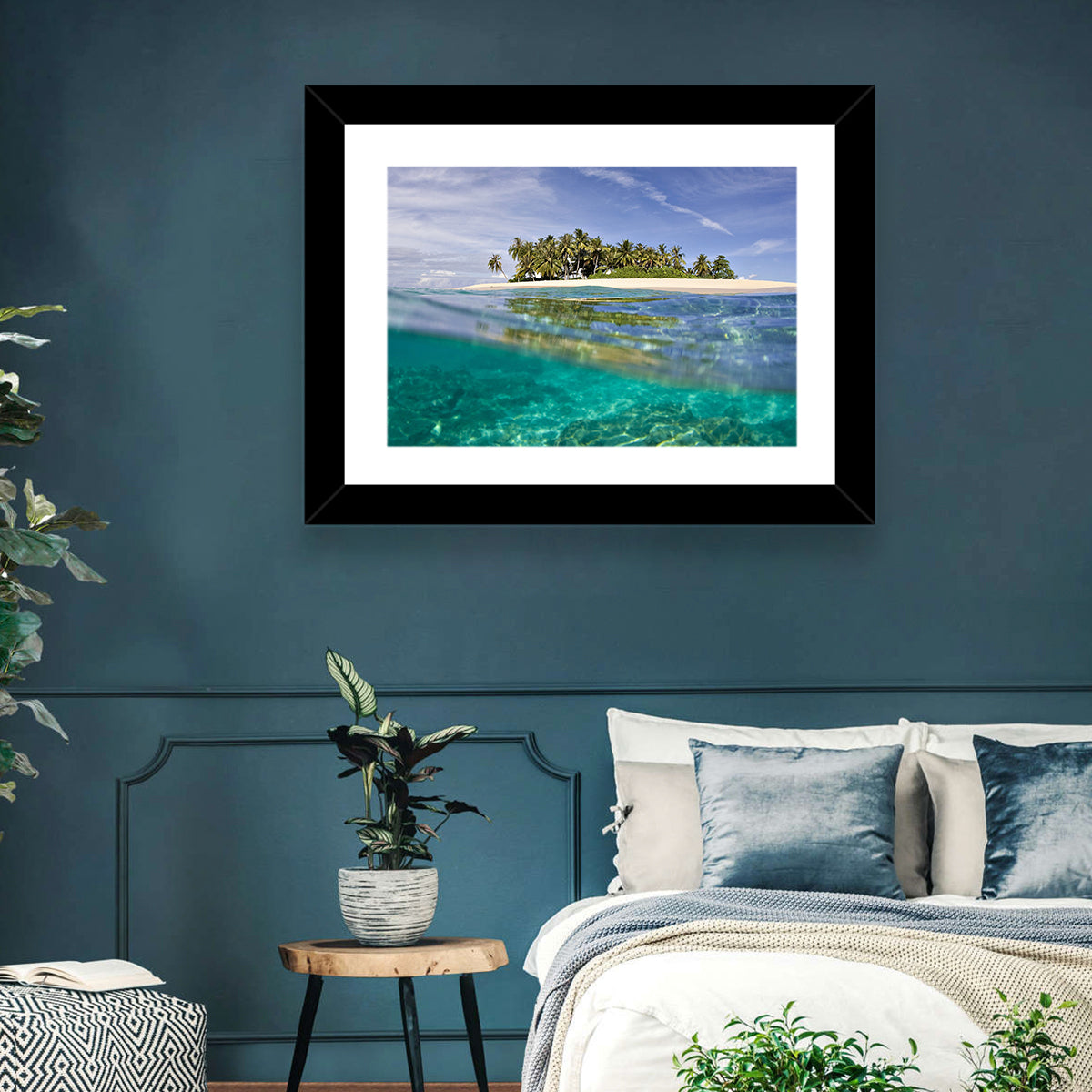 Island Paradise Wall Art in a room, landscape