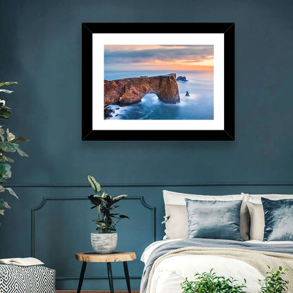 Dyrhólaey Sea Arch at Sunset Wall Art