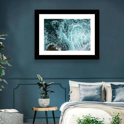 Aerial Ocean Waves with Sea Foam Wall Art
