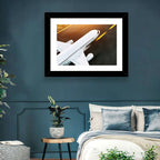 Commercial Jet Takeoff at Sunset Wall Art