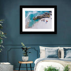 Aerial Beach with Rainbow Umbrella Wall Art