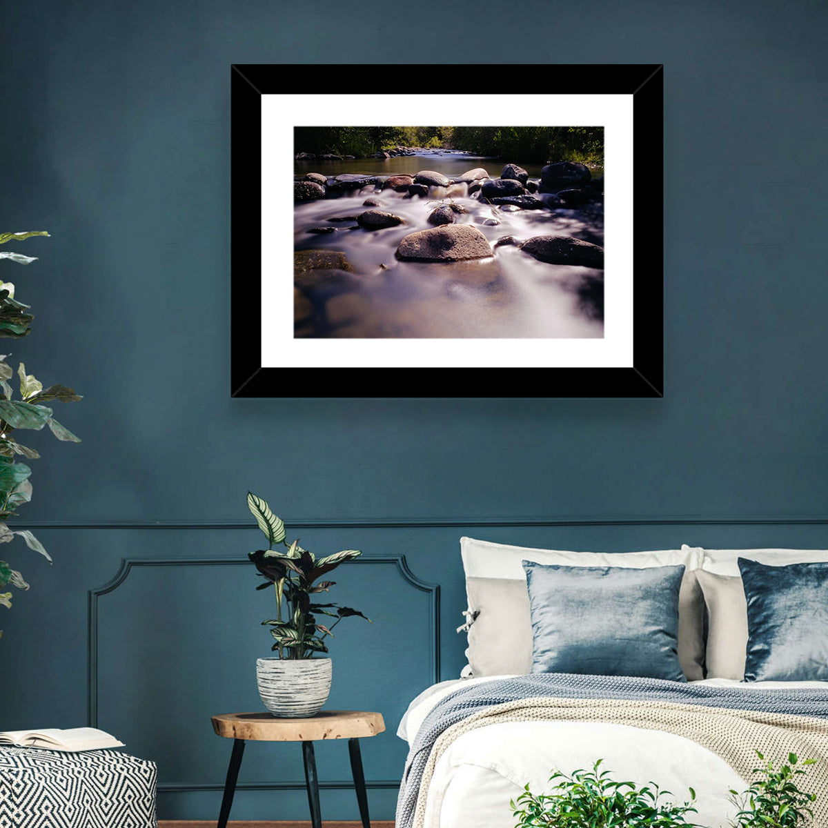 Truckee River Sunlit Rocks Wall Art