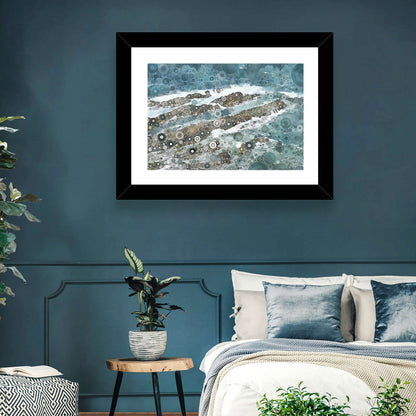 Teal Mosaic Ocean Wave Wall Art
