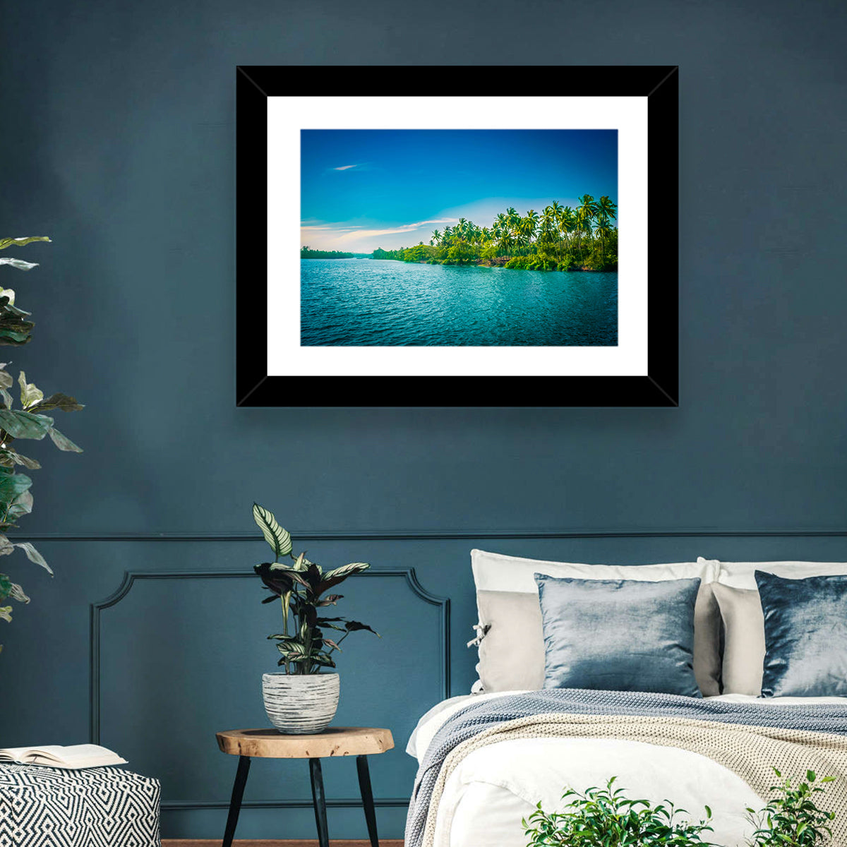 Tropical River in India Wall Art in a room, landscape