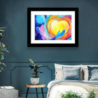 Blue Silhouette with Radiant Heart Wall Art
