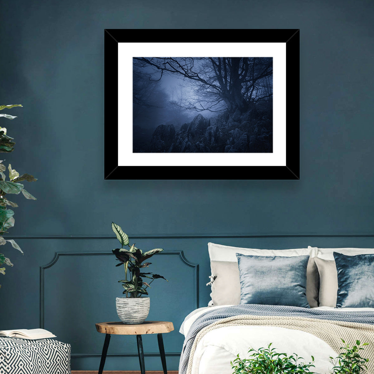 Gnarled Tree at Twilight Wall Art in a room, landscape