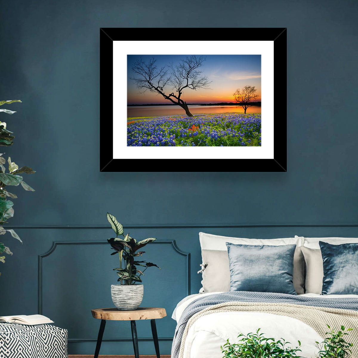 Texas Bluebonnet Sunset Wall Art